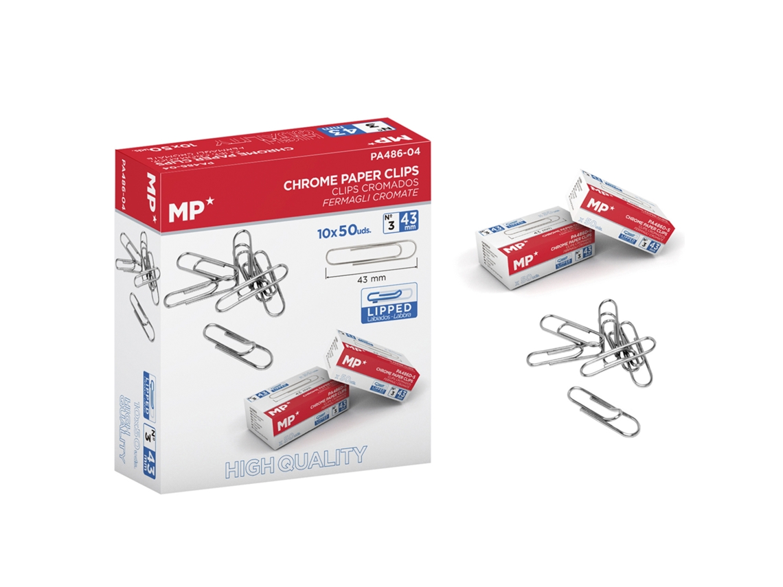 Clips Cromados 43 Mm Caixa 50 Uds. X 10 Dam