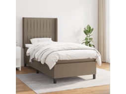 Vidaxl Cama Com Molas/colchão 80x200 Cm Tecido Castanho-acinzentado
