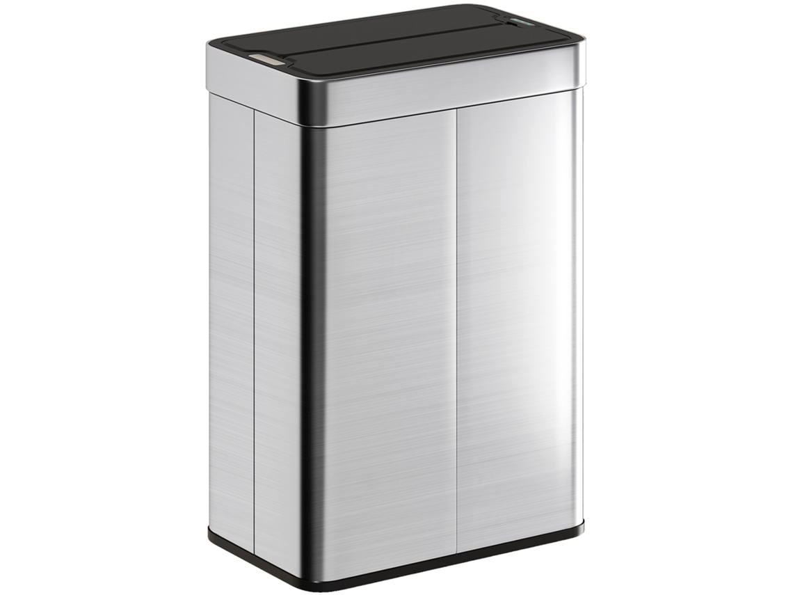 Lixeira com sensor de 55l, tampa borboleta, aço inox, prateada | S/MARCA