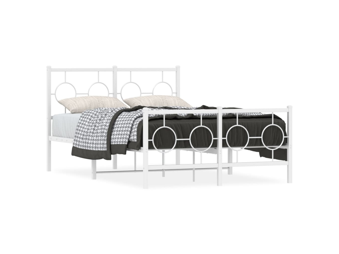 Estrutura de Cama com Cabeceira e Pés Metal Branco MAISON EXCLUSIVE 120x190 cm