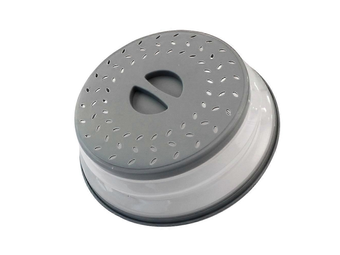 2 Tampas De Micro-ondas Para Evitar Salpicos De Alimentos, Dobráveis, Ventiladas, Sem Bpa E Não Tóxicas, 10,5 Polegadas, Cinza