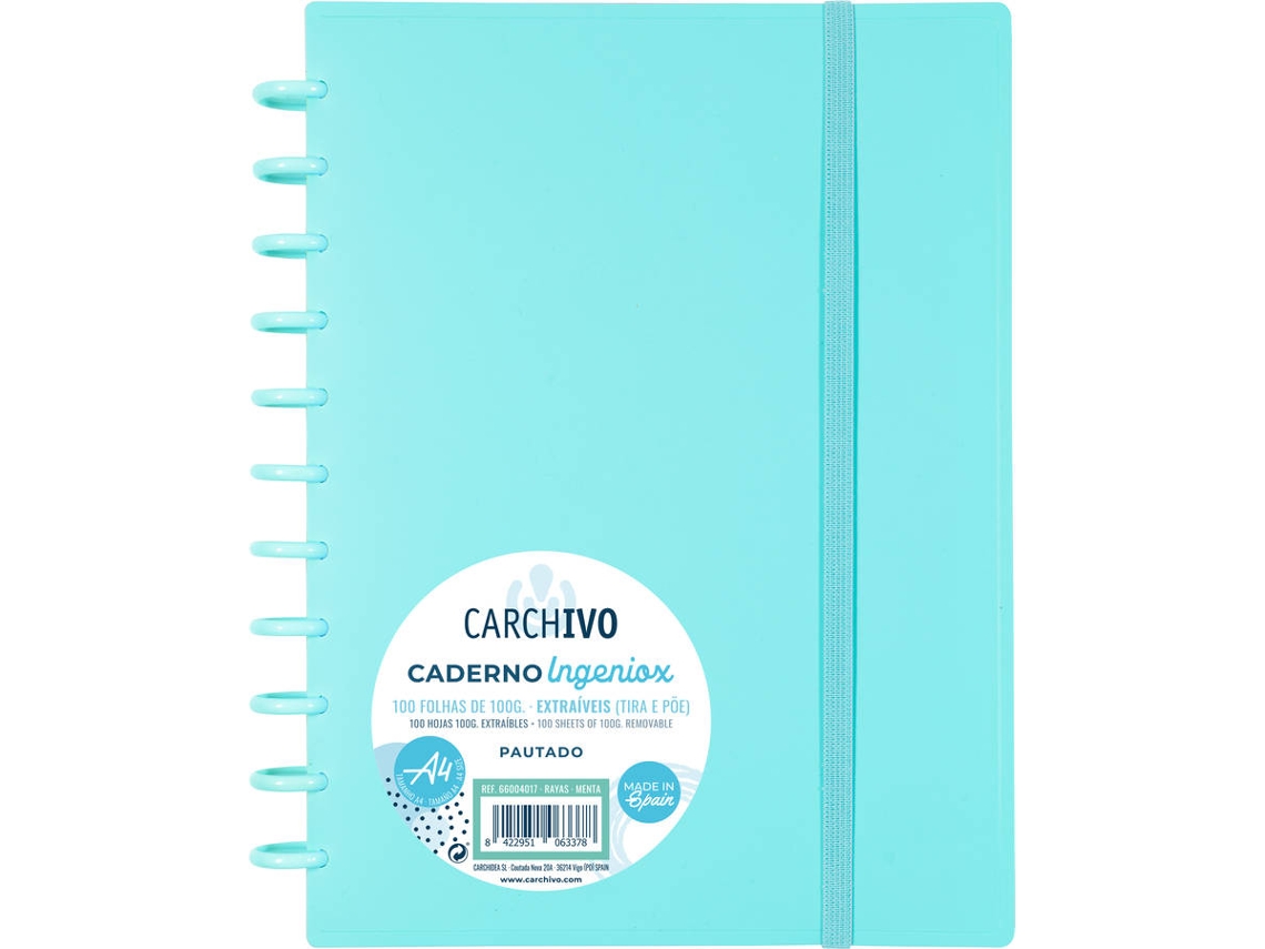 Caderno INGENIOX Verde (A4 - Pautado - 100 Folhas)