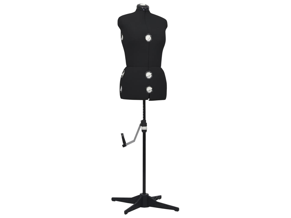 Vidaxl Manequim Feminino Ajustável Tamanho M 40-46 Preto