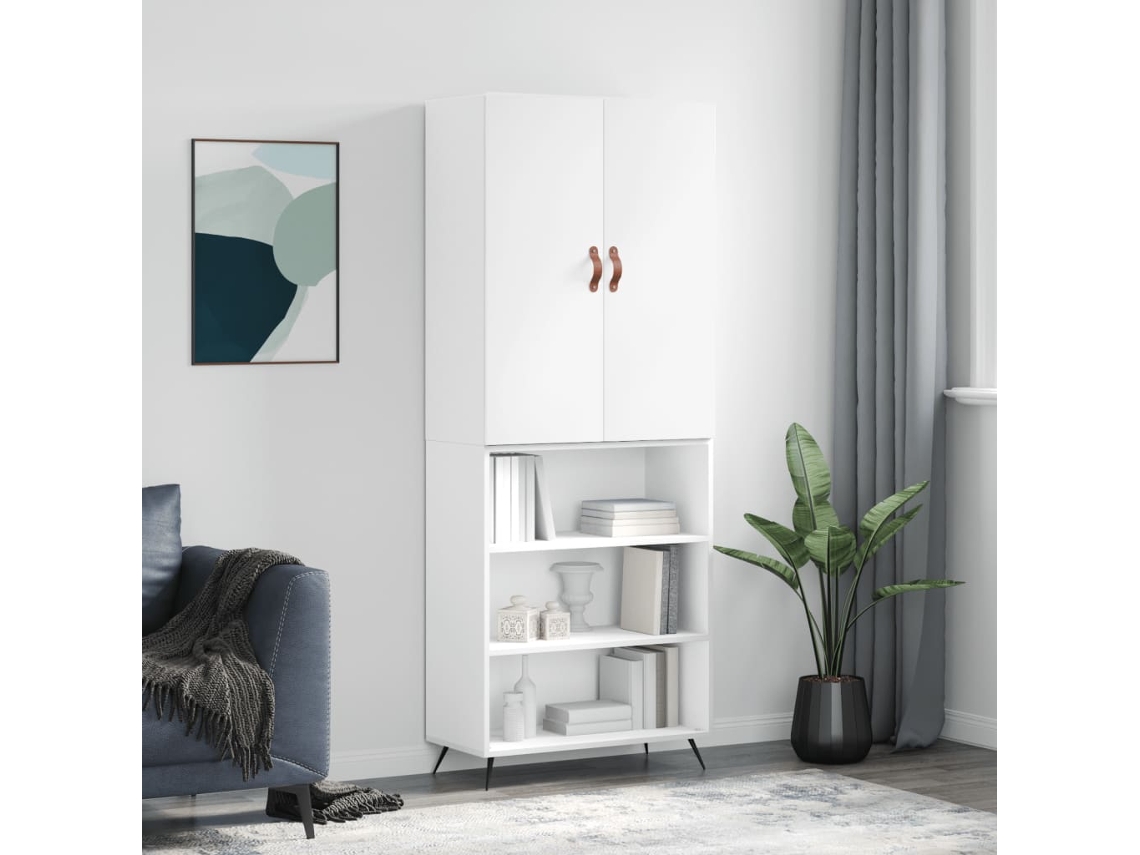 Vidaxl Armário Alto 69,5x34x180 Cm Derivados De Madeira Branco