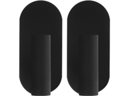 Conjunto De 2 Ganchos Para Toalha Em Aço Inoxidável Preto, Formato Oval E Acabamento Fosco, Ideais Para Banheiros