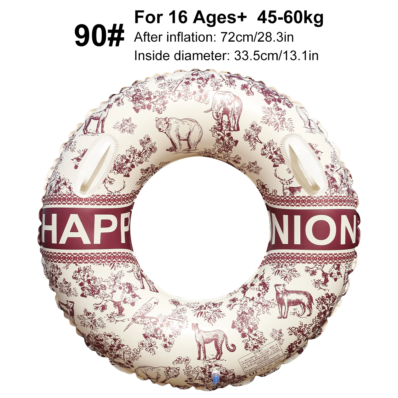 Boia De Piscina Circular Com Listras Clássicas, Perfeita Para Festas De Férias De Verão Na Praia.