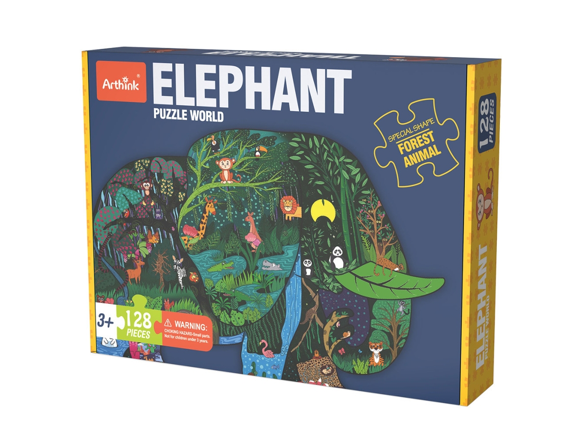 Quebra-Cabeças Elefante 128 Peças (Idade Mínima: 4 anos)