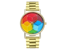 Reloj De Pulsera De Aleación Con Correa De Acero, Dial Redondo, Analógico, Cuarzo