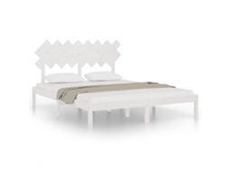 Estrutura de Cama 160x200 Cm Madeira Maciça Branco MAISON EXCLUSIVE