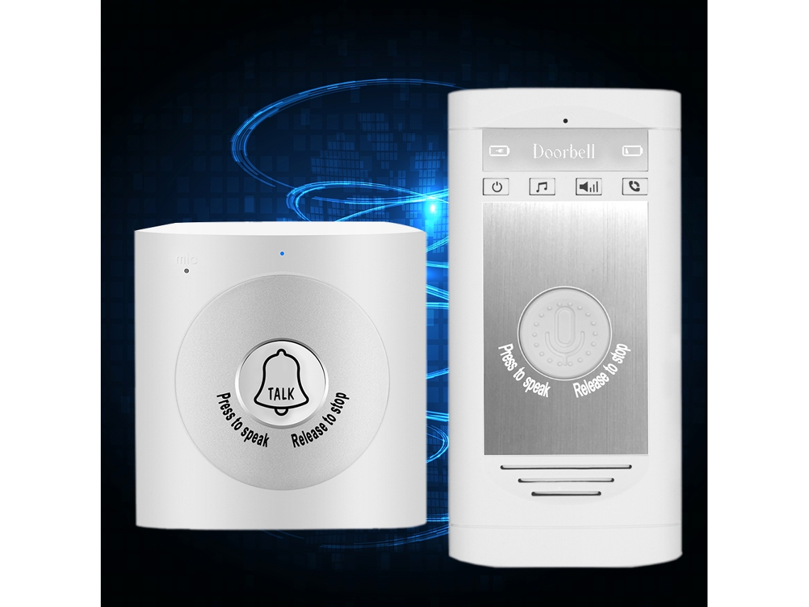 Interfone de voz inteligente sem fio Campainha (com interfone de voz bidirecional e configuração de unidade interna e externa)