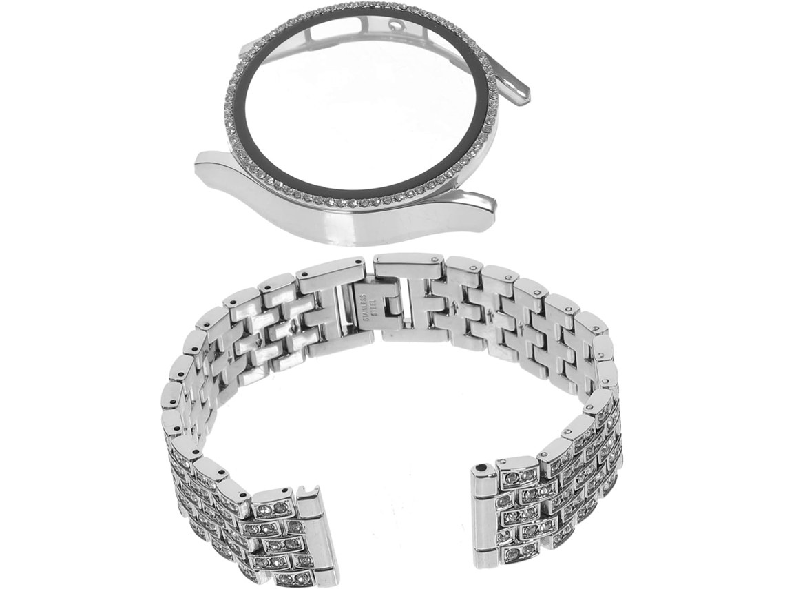 Pulseira E Estojo De Relógio Com Strass Para Smartwatch, Brilhante