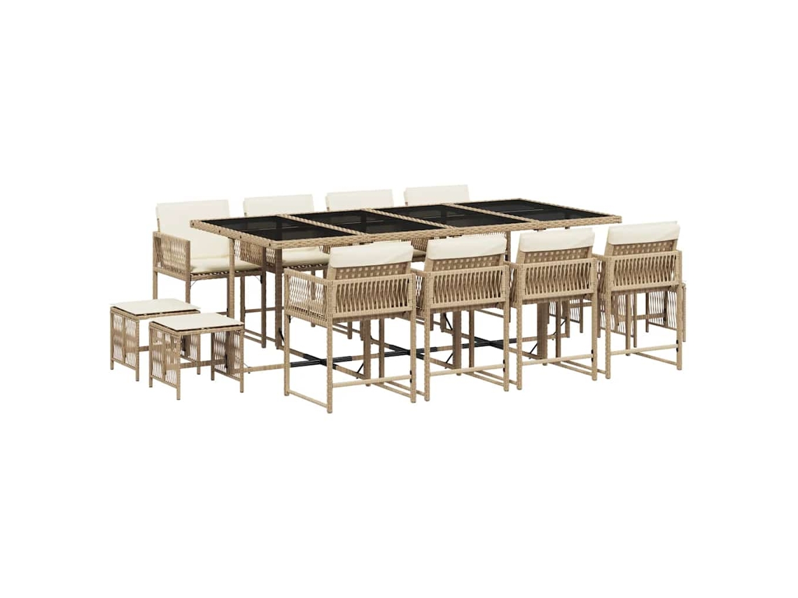 Garden Dining Set, Garden Dining Sets Vidaxl Bege Rattan / Vime (n/a)