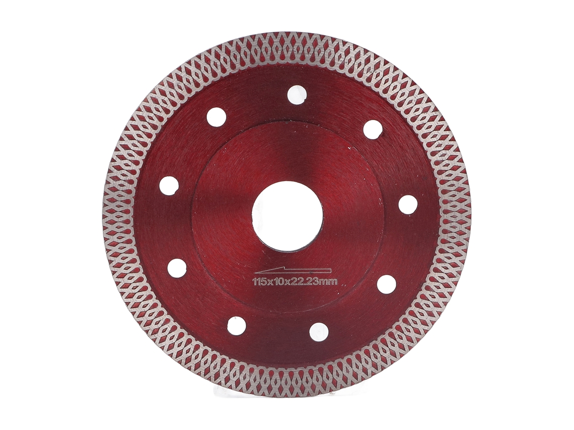 Hoja De Sierra Super Delgada Diamante Rojo Acero Aleado Manganeso 65 Para Granito Y Porcelana 4.5in