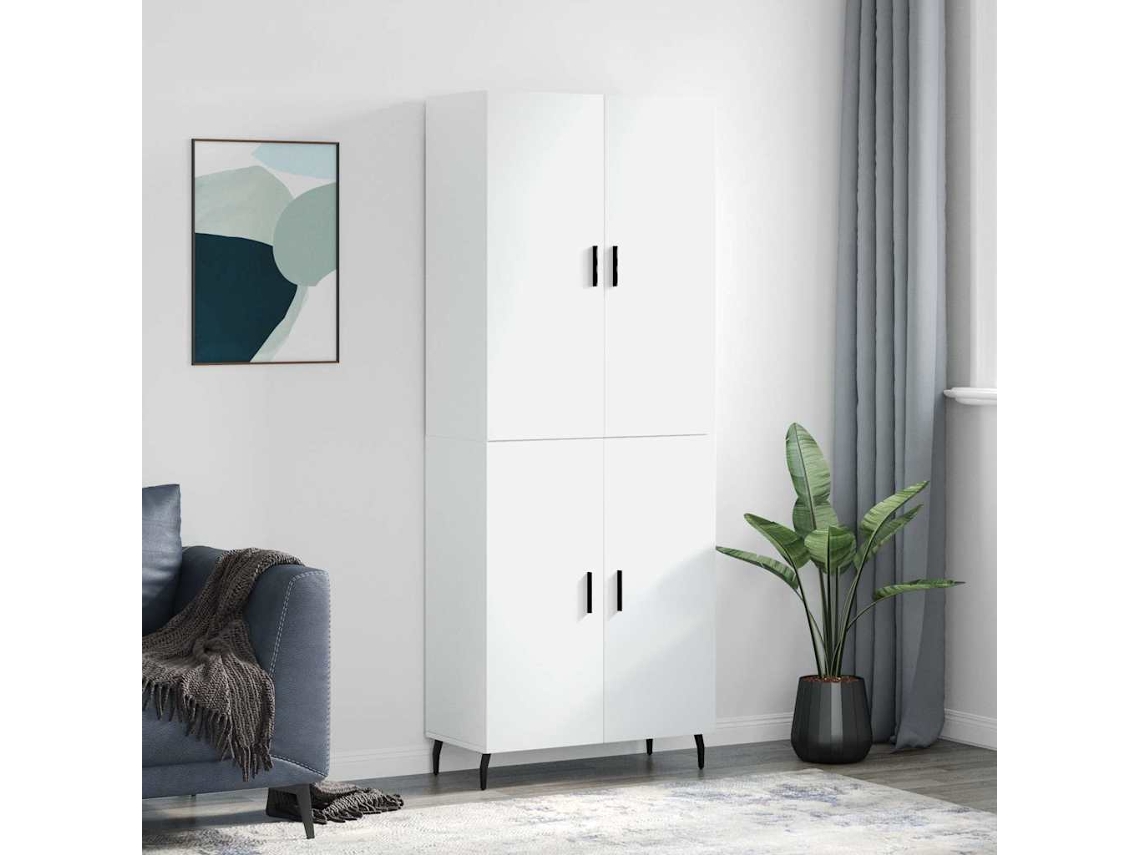 Vidaxl Armário Alto 69,5x34x180 Cm Derivados De Madeira Branco