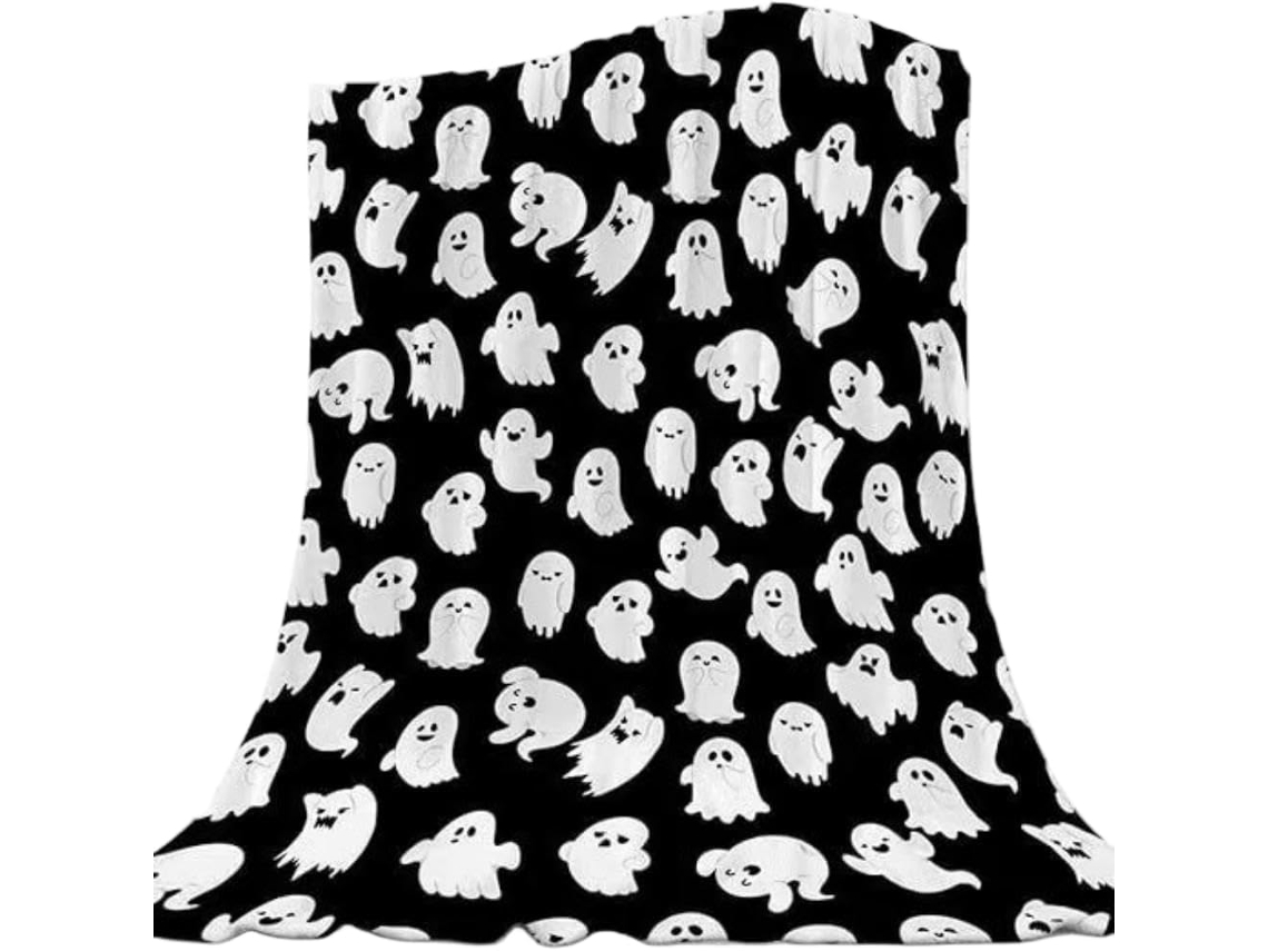 Manta Pequena Syjym Halloween em Flanela com Estampa Digital Confortável Macia e Quente de Dupla Face Ideal Pa