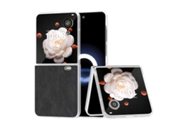 Capa De Celular Em Couro Pu Fosco Com Borda Transparente Para Honor Magic V Flip