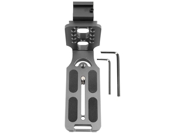 Placa universal de metal em formato de L com sistema de liberação rápida e encaixe para sapata de flash para câmera SLR com cabeça esférica hidráulica LAXISCREED (cinza concreto)