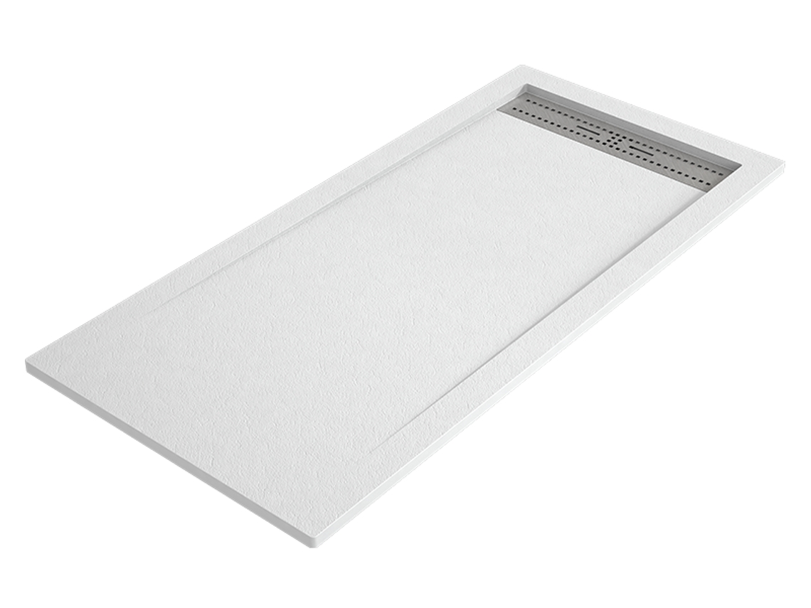 Base De Chuveiro Bidai 70x130 Cm Branco Grelha Em Aço