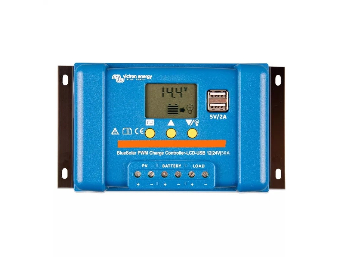 Controlador de carga Victron Energy Bluesolar Pwm Lcdusb 12/24v 30a (scc010030050)