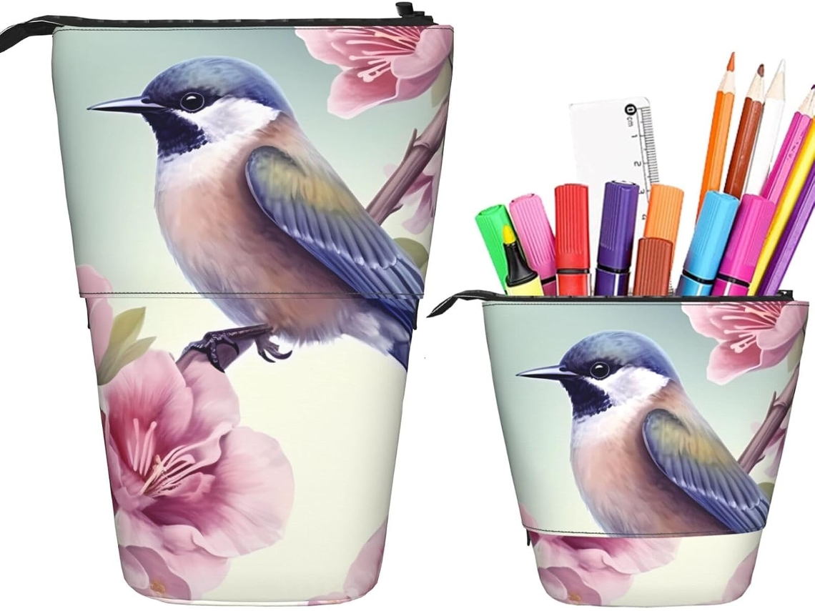 Case Trousse Crayons Télescopique Spring Bird Porte-stylo Multifotionnel Boite Crayon Cosmé Peil