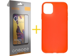 Kit Capa + Película de Vidro Full iPhone 12 Pro Max Skyhe Silicone Vermelho