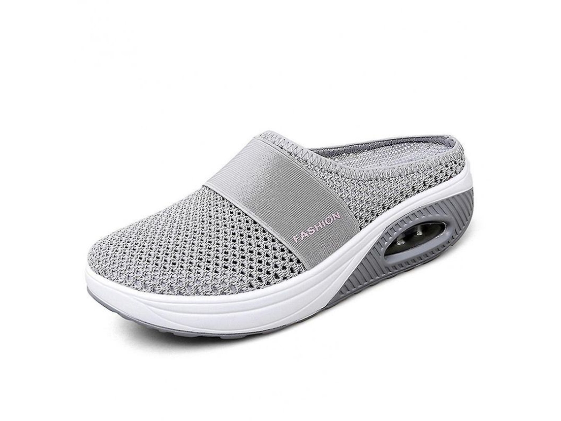 Zapatos de Caminata Con Air Cushion Altos Respiradores Ligero Malla Slip on Interior Y Exterior Hsz 42 Gris