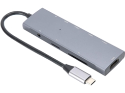 Hub De Expansão 9 Em 1 Com Conector Usb-c E Adaptador Usb 3.0 Saída