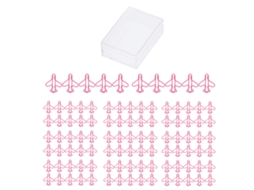 100 Clips De Papel Formam Avião De Prata Antirroto Bonito Para Scrapbooking E Artesanato Rosa