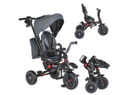 Triciclo Infantil Byox Pluto Com Assento Giratório, Capota E Pega Para Os Pais Até 25 Kg - Grey