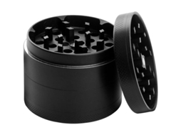 Triturador de ervas portátil Pppanda 2026 em liga de zinco, preto, 50x39mm, eficiente e durável.