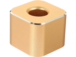 Suporte criativo Caneta em formato de cubo, feito em liga de alumínio dourado, uso prático e durável.