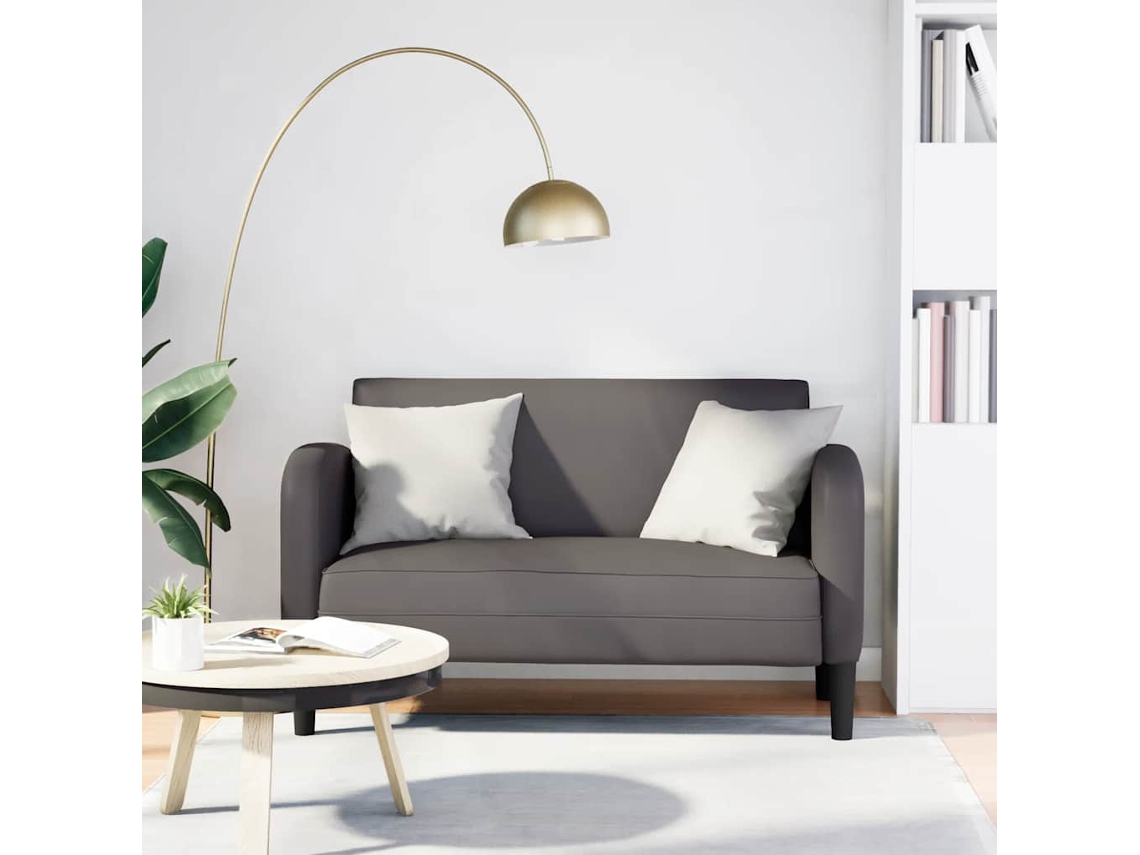 Vidaxl Sofá-luvas 110 Cm Couro Artificial Cinzento