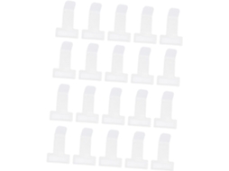 Clipe de fácil instalação Beauvorty para exibir notas plásticas transparentes, pacote com 20 unidades em formato de T.