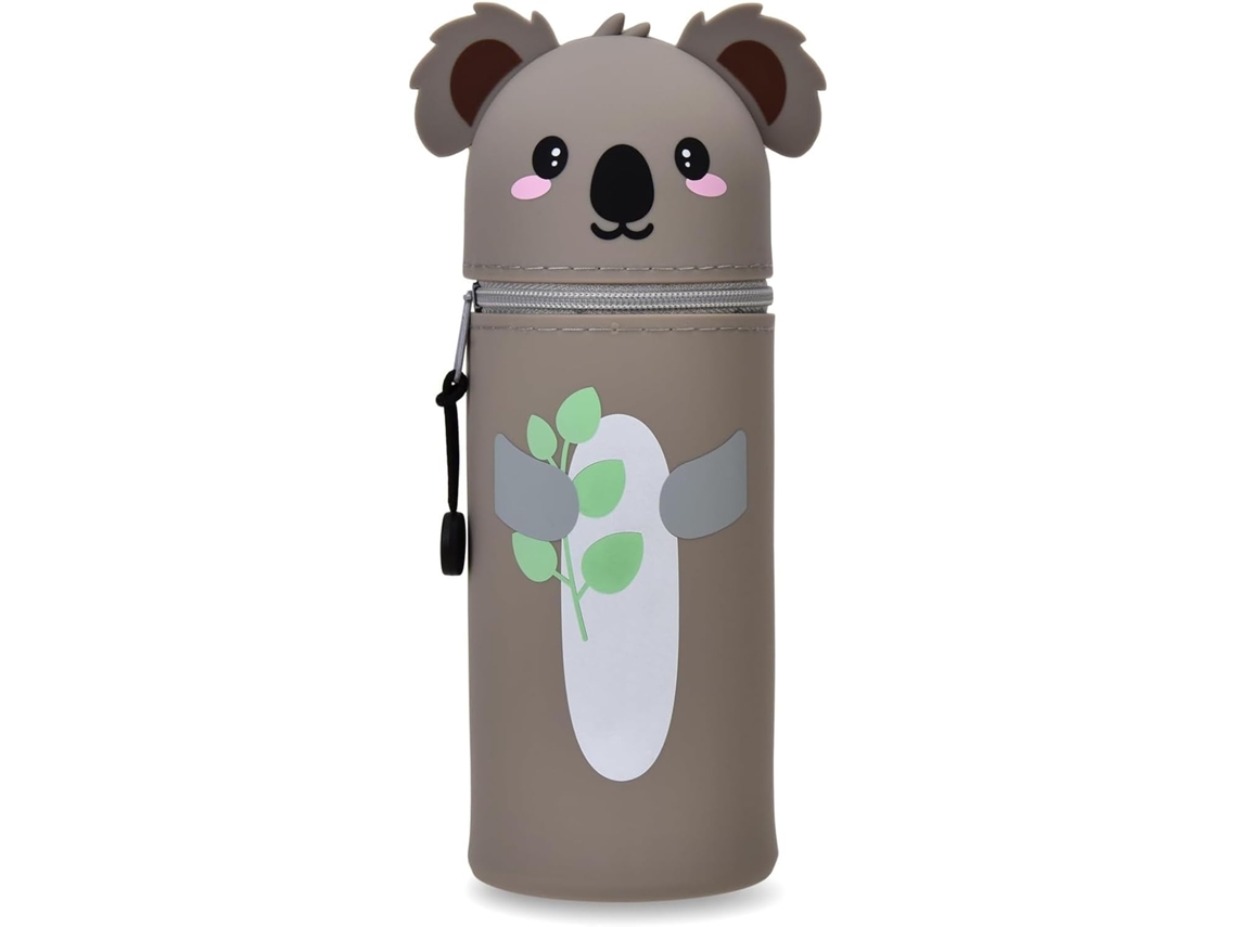 Estojo Kawaii 2 Em 1 De Silicone Macio – Porta-canetas Mesa, Fecho Com Zíper, Para Lápis,