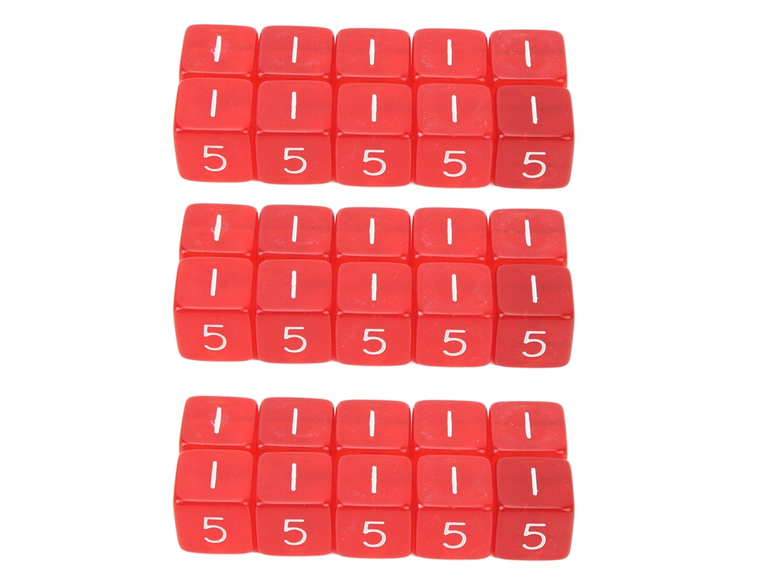 Junli 30 Dados Plásticos Transparentes Vermelhos 6 Lados