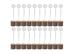 20pcs porta cartões de madeira premium com arame em espiral para casamento aniversário festival S/MARCA