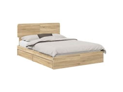 Cama com Armazenamento com Gaveta Carvalho Sonoma MAISON EXCLUSIVE 160x200 cm