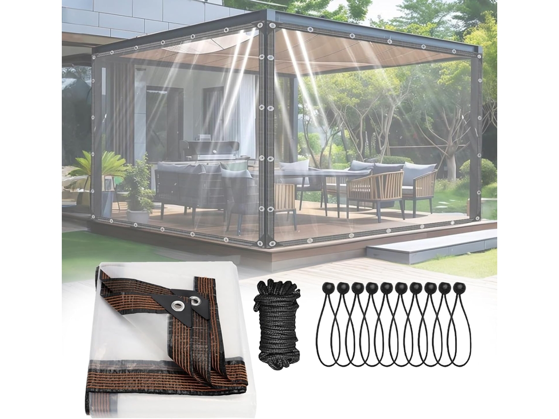 Heavy Duty Clear Tarps Waterproof Cover With Grommets And Tear Resistant Reinforced Edges For Outdoor Use, Patio