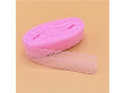 Lace De Nylon 10 Jardas 25mm Para Design De Casamento, Halloween, Natal, Diy E Costura Rosa