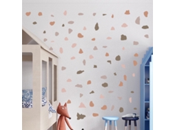 Lurelia Decalque Mural Folhas Pedra Café Pvc Autoadesivo Impermeável Removível 4 Adesivos 21x29 Cm Quarto Sala Escritório