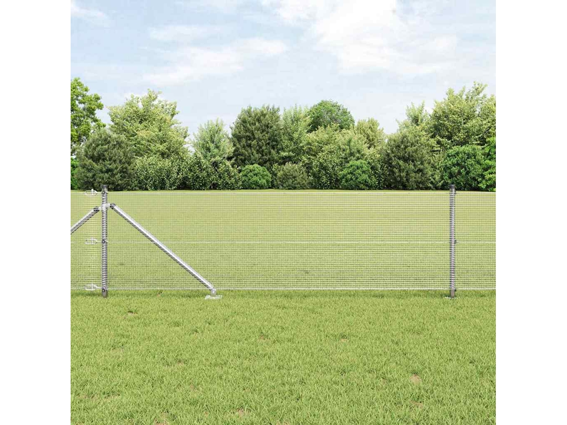 Vidaxl Cerca De Arame Soldado Com Espinhos 100 X 0,6 M Aço Galvanizado