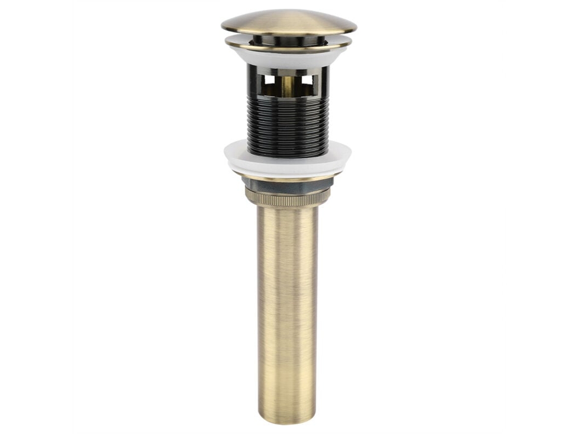 Bouchão De Ralo De Lavatório Pop Up Retro G1 1/4 Com Transbordo,válvula De Latão Bronzeado Universal Para Pia E Sifão Btforus