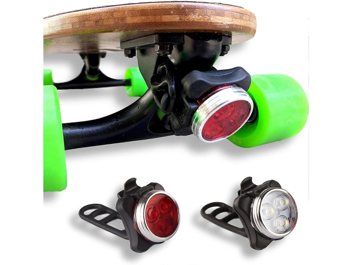 Omni kit de Luzes para Patinete Elétrico Luzes Led Recarregáveis Usb para Longboards e Skateboards