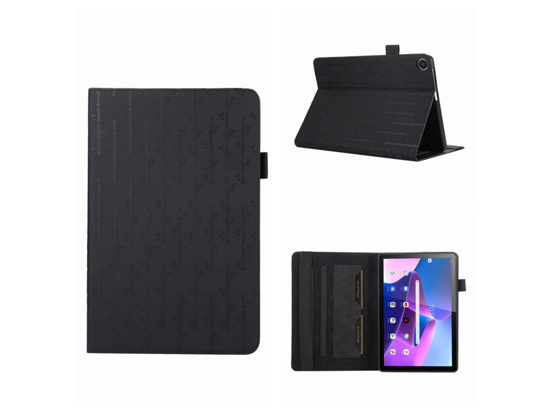 Capa De Couro Halinuia Com Padrão De Bambu Da Sorte Para Lenovo Tab M10 3ª Geração