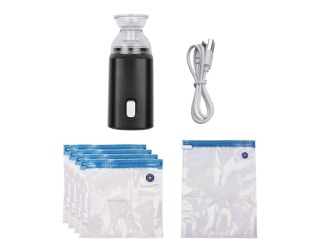 Bomba Elétrica Com Sacos De Armazenamento A Vácuo, Cabo Usb, 5 Armazenamento, Recarregável, Portátil, Para Viagens E Uso Doméstico, Economiza Esp