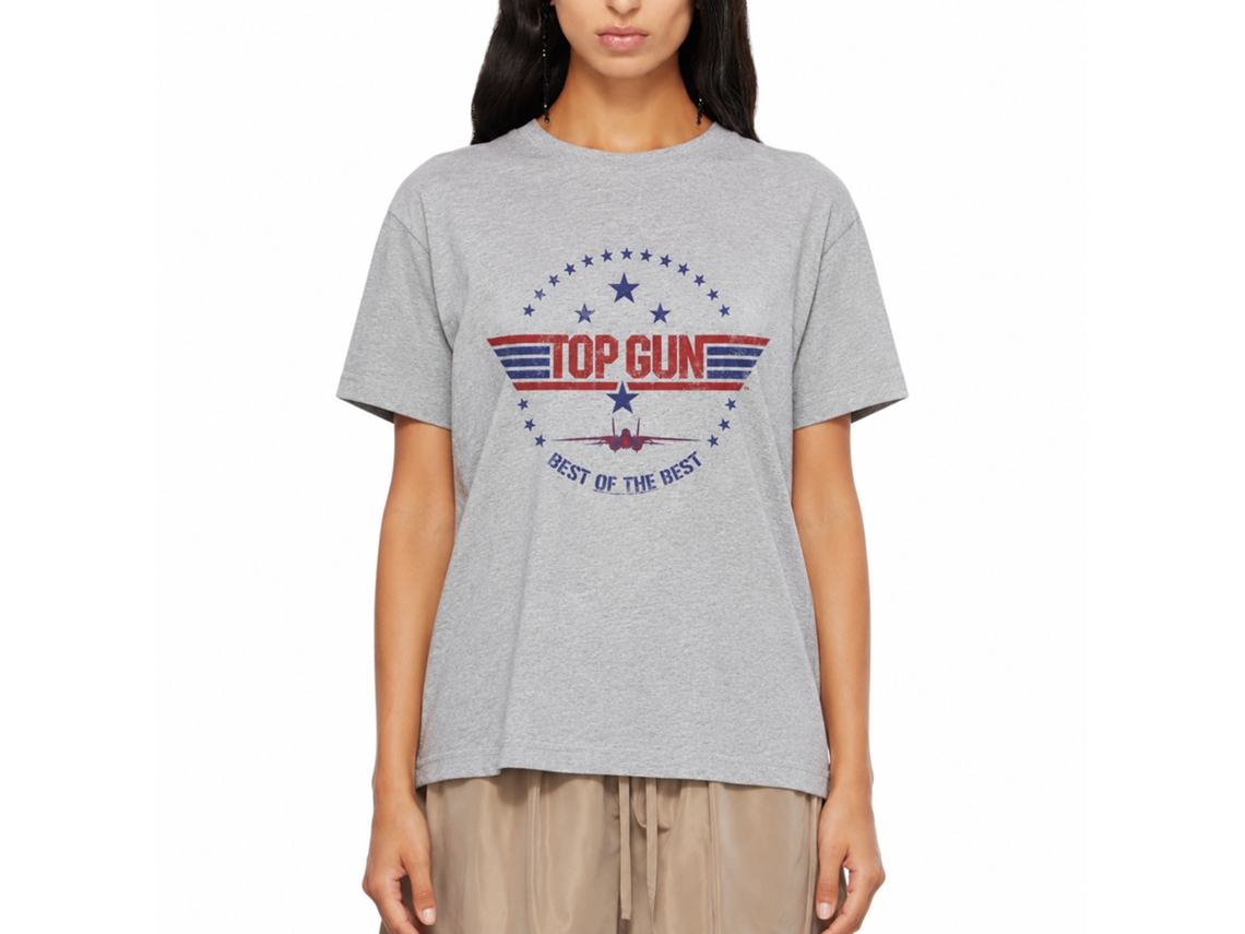 Rockinstone Top Gun Movie Best Of The Best Heather Gray Adult Shirt Size:s