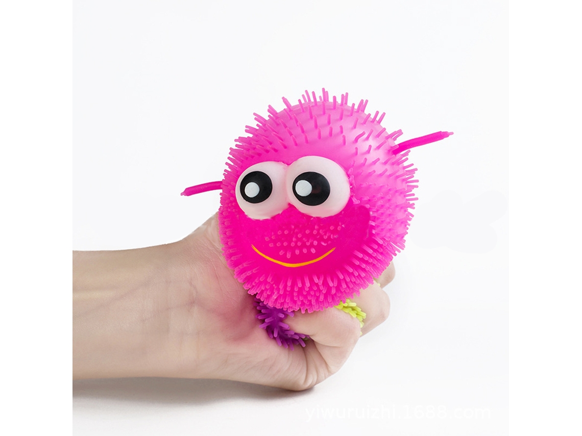 Primerox brinquedo de Lagarta Glowing Puffer Soft Anti Stress com Luz e Design Fofo para Crianças