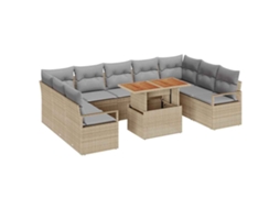 Maison Exclusive - Conjunto De Sofá De Jardim Com Almofada 10 Pcs Bege E Cinza