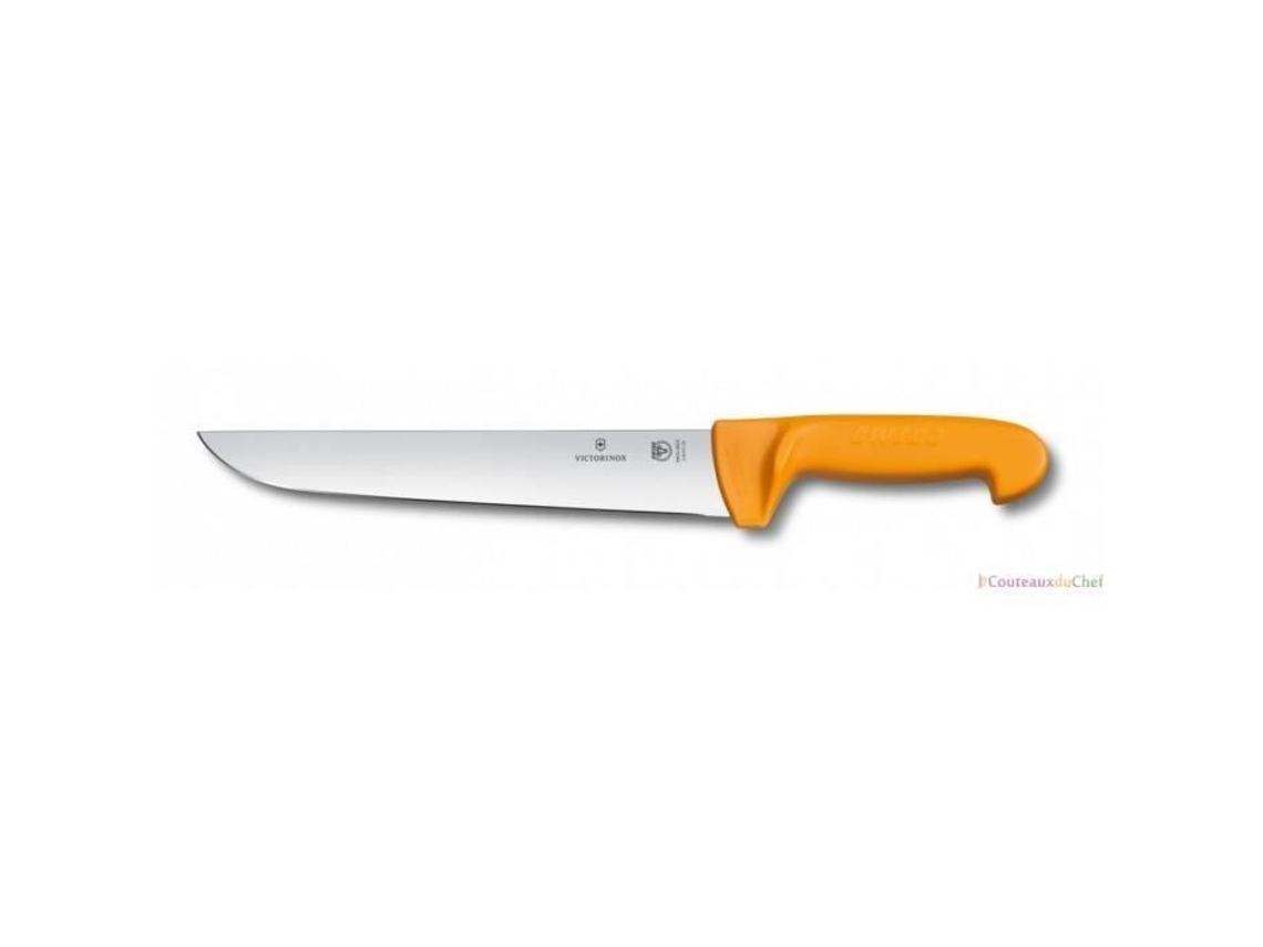 Faca para Cozinha De Açougueiro Profissional Victorinox Swibo Lâmina De Aço Inoxidável 21cm Cabo Amarelo Antiderrapante
