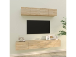 Vidaxl Conjunto Móveis de Tv 4 Pcs Madeira Processada Carvalho Sonoma